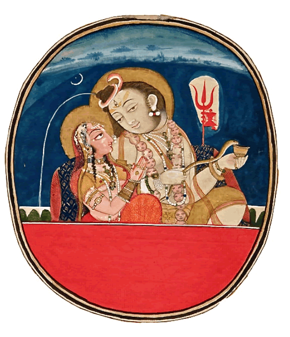 Parvati and Shiva in love